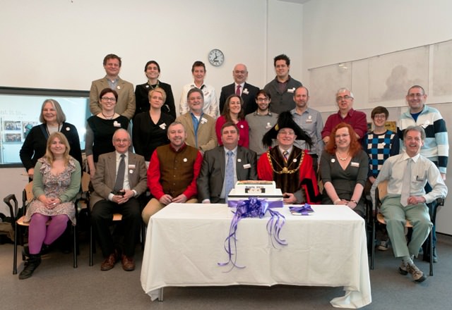 Feb 2013: 'Revealing Stories' exhibition project team with the Lord Mayor (photo: Matt Seow)