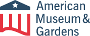 Logo comprising a star and four stripes and text "American Museum & Gardens"